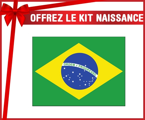 kit naissance bebé bandera personalizada Brasil
