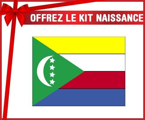 kit naissance comoras de bandera de bebé personalizadas