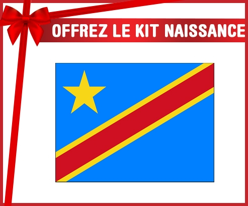 kit naissance República Democrática del Congo con bandera de bebé personalizada