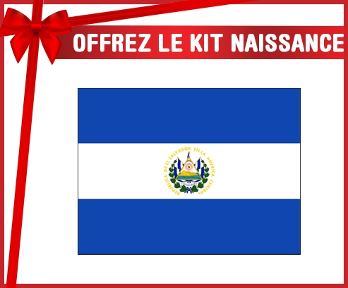 kit naissance bebé bandera personalizada El Salvador