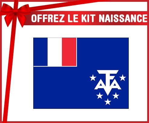 kit naissance bandera de bebé personalizada tierras del sur francés