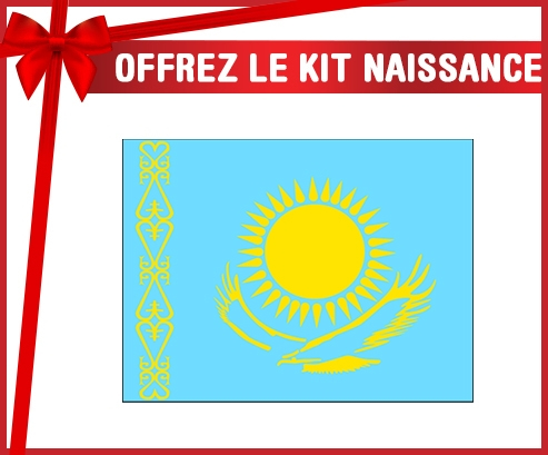 kit naissance bandera de bebé personalizada Kazajistán