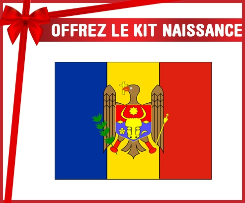 kit naissance bebé bandera de Moldavia personalizada