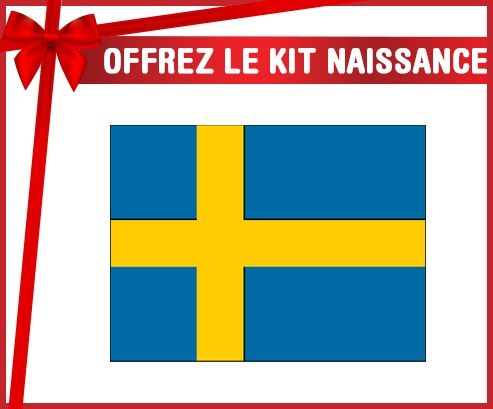 kit naissance bebé bandera personalizada Suecia