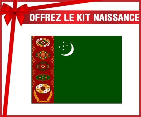 kit naissance bebé personalizado Bandera Turkmenistán