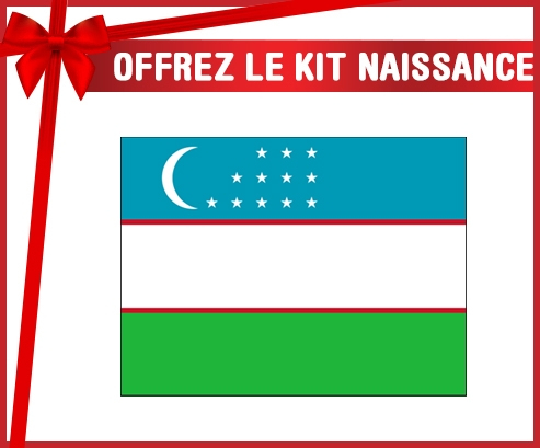 kit naissance bebé bandera personalizada Uzbekistán