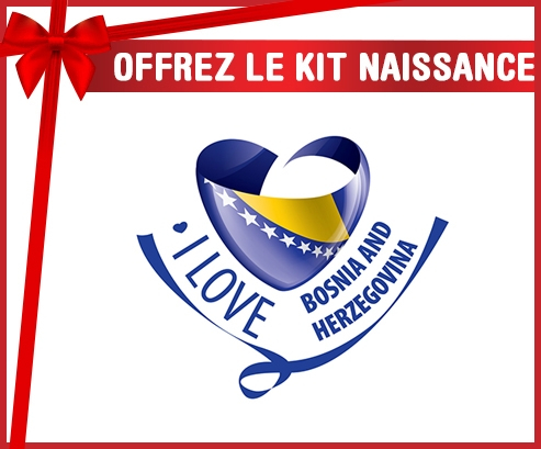 kit naissance bebé personalizado I Love Bosnia y Herzegovina