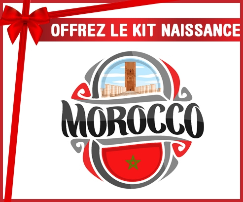 kit naissance bebé bandera personalizada Marruecos Diseño 2