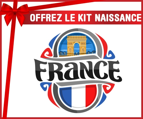 kit naissance bandera de bebé personalizada France Diseño 1