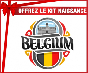 kit naissance bandera de bebé personalizada Bélgica
