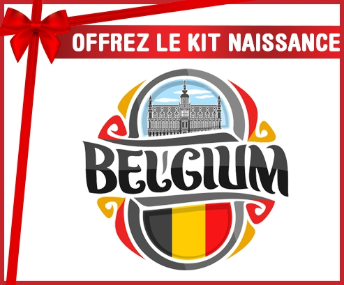 kit naissance bandera de bebé personalizada Bélgica