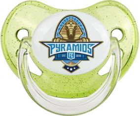 Pirámides FC Piruleta Fisiológica Verde con Lentejuelas