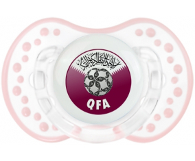 La selección de fútbol de Qatar Tetine lovi dynamic clásico retro-blanco-rosa-tierno