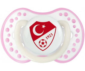 La selección turca de fútbol Sucette lovi dynamic fosforescente de color blanco-rosa