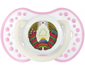 La selección bielorrusa de fútbol Sucette lovi dynamic fosforescente de color blanco-rosa