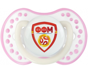 La selección de fútbol de Macedonia del Norte Sucette lovi dynamic fosforescente de color blanco-rosa