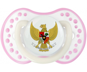 La selección indonesia de fútbol Sucette lovi dynamic fosforescente de color blanco-rosa