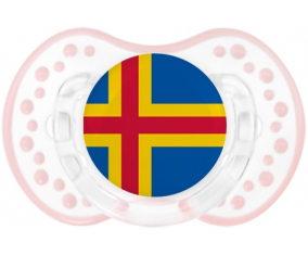 Flag Aland Tetine Islands lovi dynamic clásico retro-blanco-rosa-tierno