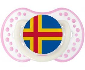 Bandera Aland Tetine Islas lovi dynamic Fosforescente Rosa Blanco