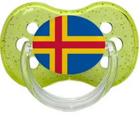 Bandera de las Islas Aland Verde Lentejuelas Lollipop