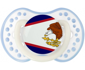 Bandera de Sucete de Samoa Americana lovi dynamic clásico de cian blanco
