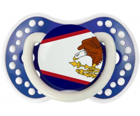 Bandera de suceto de Samoa Americana lovi dynamic azul marino fosforescente