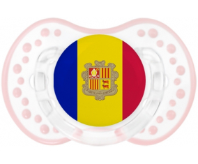 Bandera tetina de Andorra lovi dynamic clásico retro-blanco-rosa-tierno