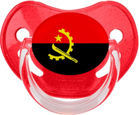 Bandera piruleta fisiológica de lentejuelas rojas de Angola