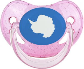 Bandera Antártica Tetina Fisiológica Rosa de Brillo Tetino