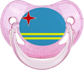 Bandera rosa de lentejuelas fisiológicas de Aruba Tétine