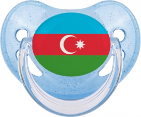 Bandera de Azerbaiyán Piruleta Fisiológica Azul con Lentejuelas