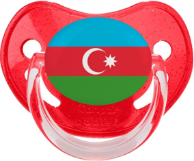 Bandera de Azerbaiyán Piruleta Fisiológica Roja con lentejuelas