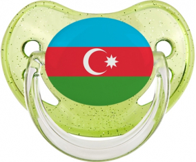 Bandera de Azerbaiyán Piruleta Fisiológica Verde con Lentejuelas