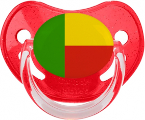 Benin Bandera Piruleta Fisiológica Roja con Lentejuelas