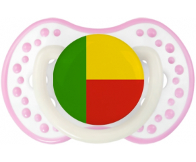 Bandera de Benin lovi dynamic fosforescente blanco-rosa