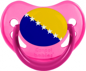 Bandera Bosnia y Herzegovina Fisiológica Tetina Fosforescente Rosa