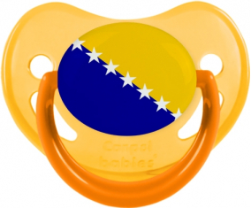 Bandera Bosnia y Herzegovina Fisiológica Tetina Fosforescente Amarillo