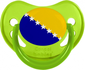 Bandera Bosnia y Herzegovina Fisiológica Tetina Fosforescente Verde