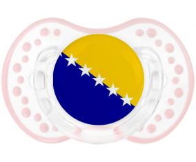 Bandera Bosnia y Herzegovina Sucete lovi dynamic clásico retro-blanco-rosa-tierno