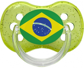 Bandera brasileña Tetine Cherry Verde lentejuelas