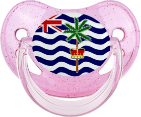 Bandera territorio británico del Océano Índico Verine lentejuelas rosa