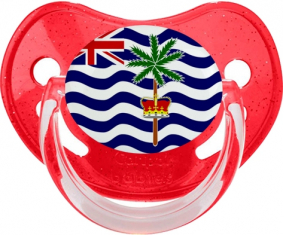 Bandera Territorio Británico del Océano Índico Lentejuelas Tetina Fisiológica Roja