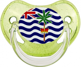 Bandera territorio británico del Océano Índico Selea lentejuelas verdes