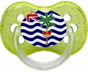 Bandera territorio británico del Océano Índico chupa lentejuelas de cereza verde