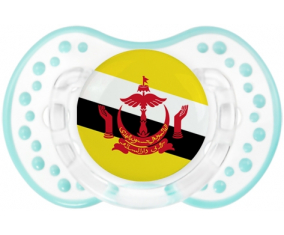 La bandera de Brunei Darussalam Tetine lovi dynamic clásico retro-blanco-laguna