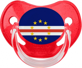 Suceto fisiológico de lentejuelas rojas con bandera de Cabo Verde