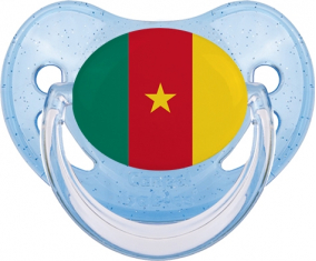 Camerún bandera azul piruleta fisiológica con lentejuelas