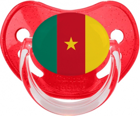 Camerún abandera piruleta fisiológica roja con lentejuelas
