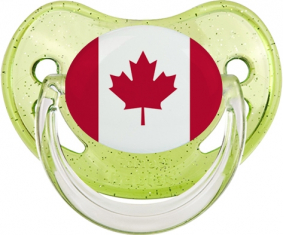 Bandera de Canadá Lentejuelas Verdes Tetina Fisiológica