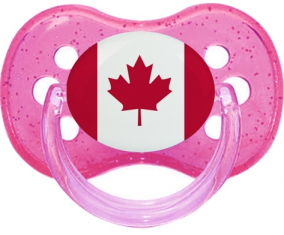 Bandera de Canadá chupa rosa de brillo de cereza